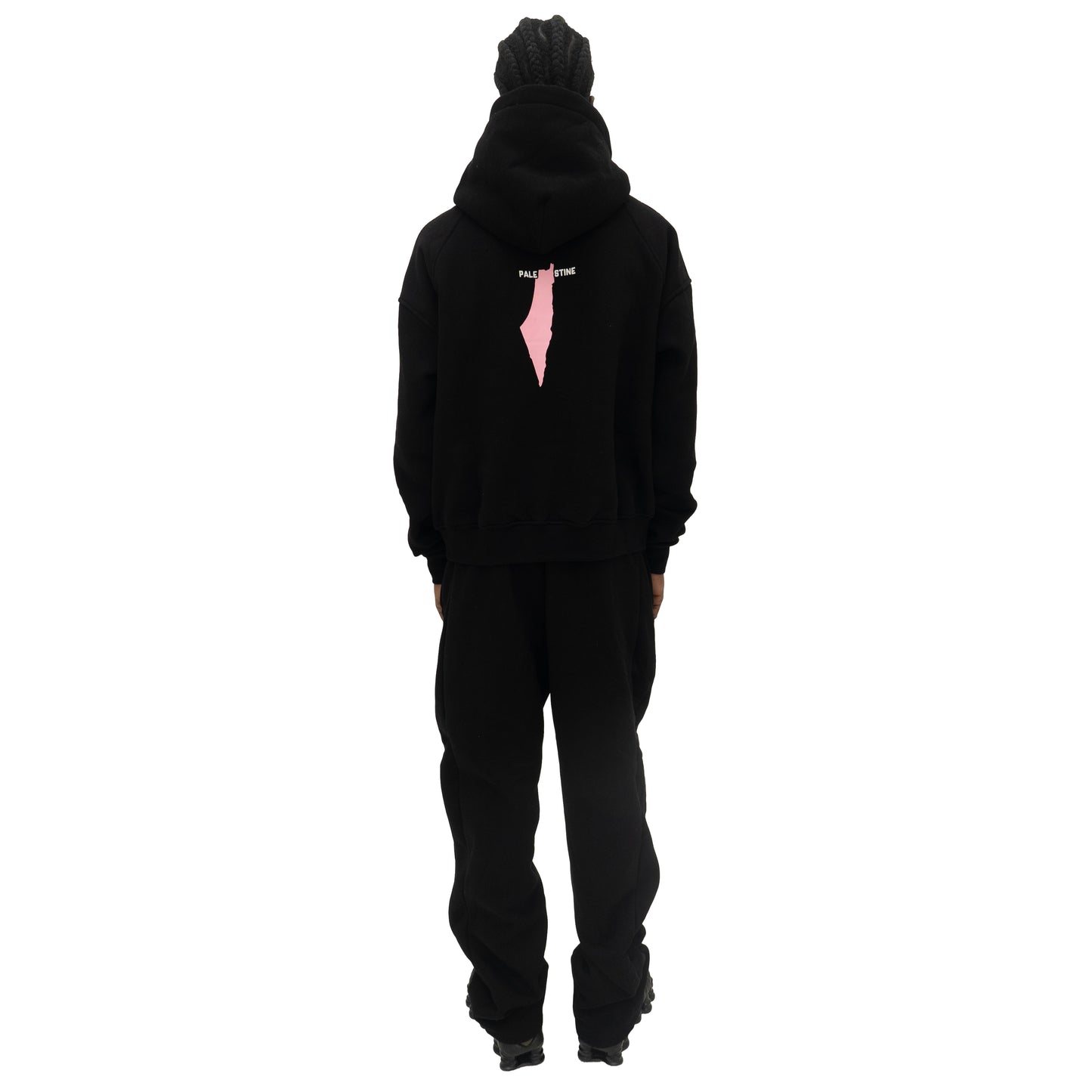 JUSTICE HOODIE [PINK ON BLACK]