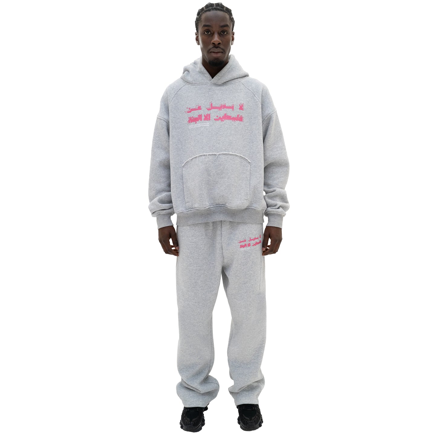 JUSTICE HOODIE [PINK ON GREY]