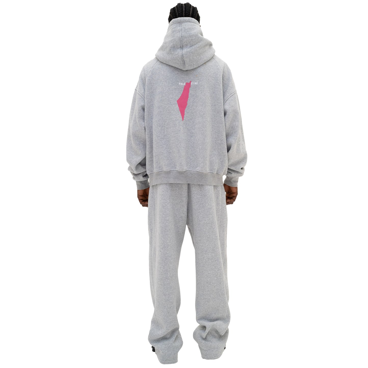 JUSTICE HOODIE [PINK ON GREY]