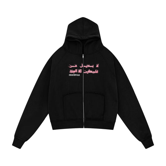 JUSTICE ZIPPER [PINK ON BLACK]