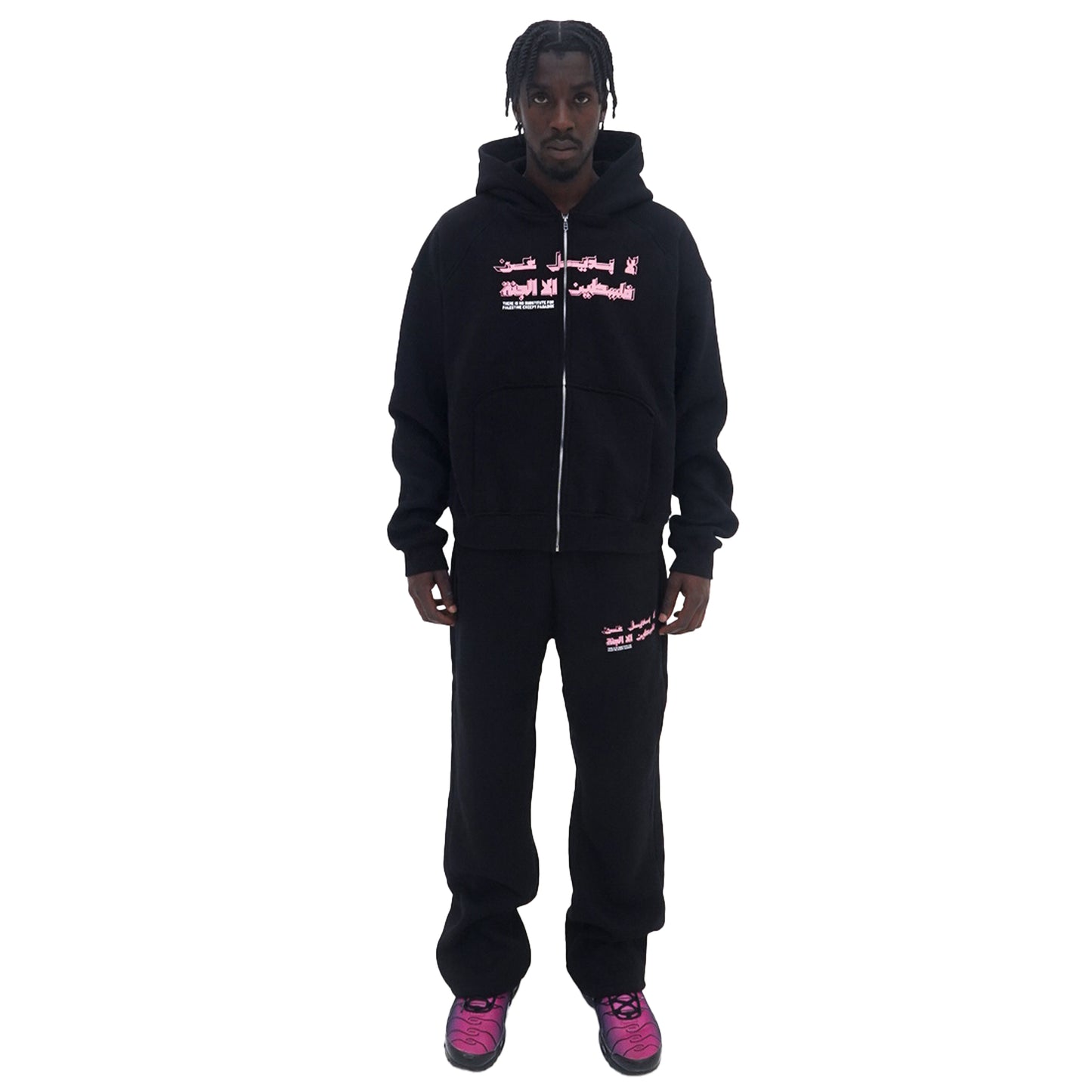 JUSTICE ZIPPER [PINK ON BLACK]