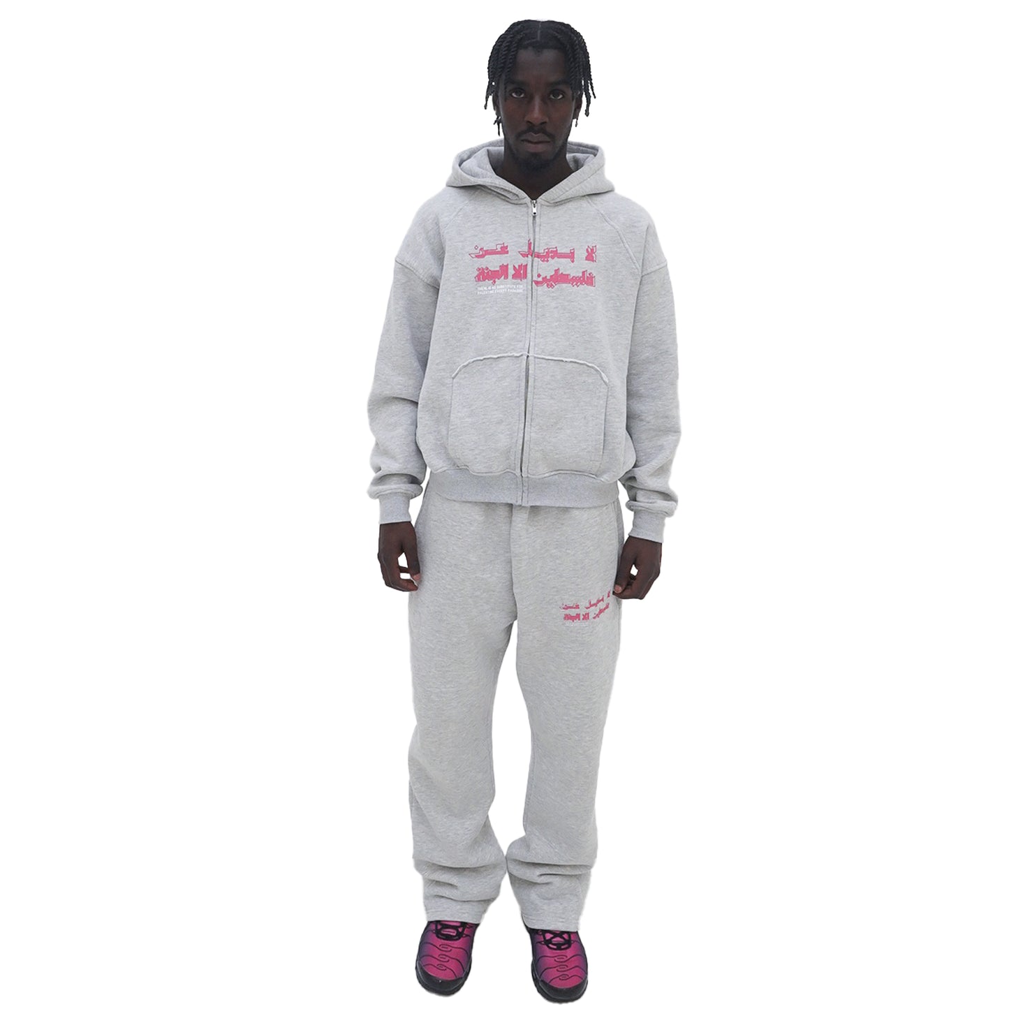 JUSTICE ZIPPER [PINK ON GREY]